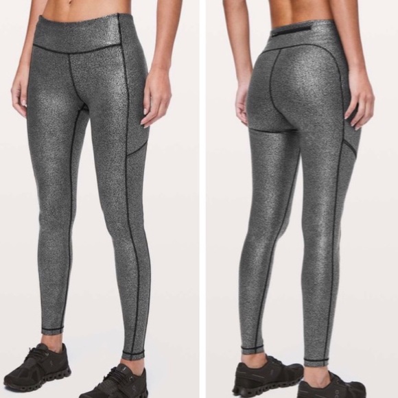 lululemon athletica Pants - Lululemon | Speed Up Tight *Foil 28" (Luminosity Foil Print Black Silver)